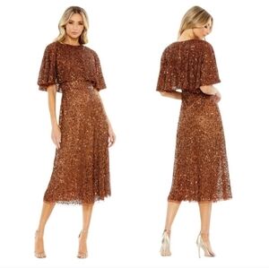 Mac Duggal Copper Sequin Dress Size 6
